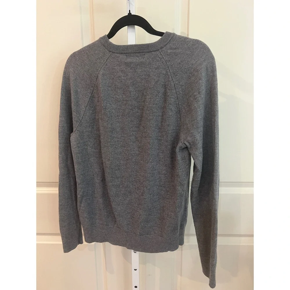 Banana Republic Mens Franco Italian Merino Wool Crewneck Sweater Gray M